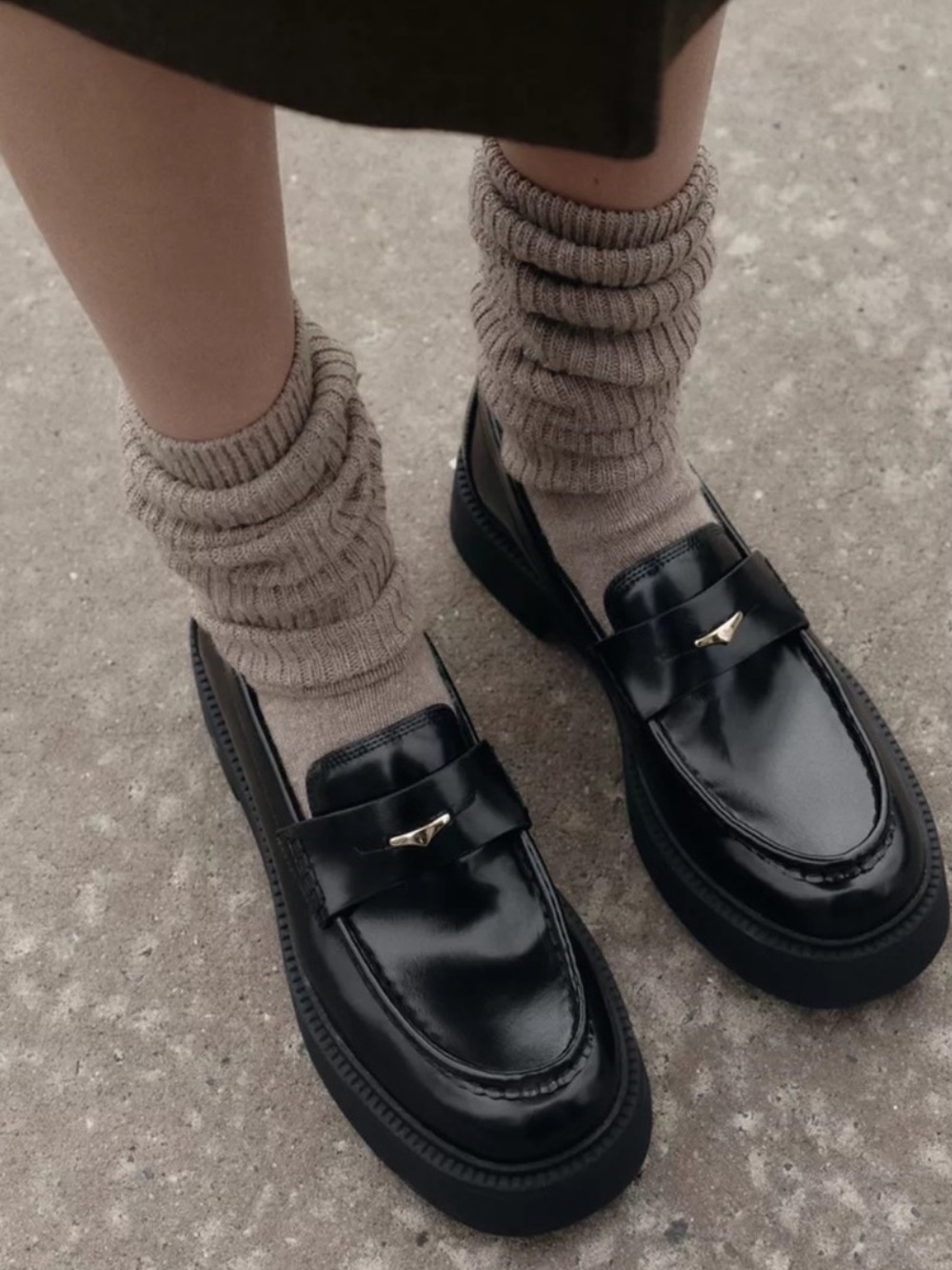 🖤 Zara Chunky Penny Loafers